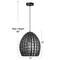Hello Honey® Persephone Black Metal & Handwoven Rattan Ceiling Light